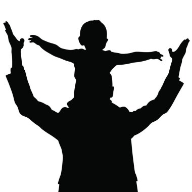 Aile beyaz zemin üzerine siluet vektör.