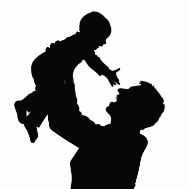 Bebeğin babasıyla silueti.