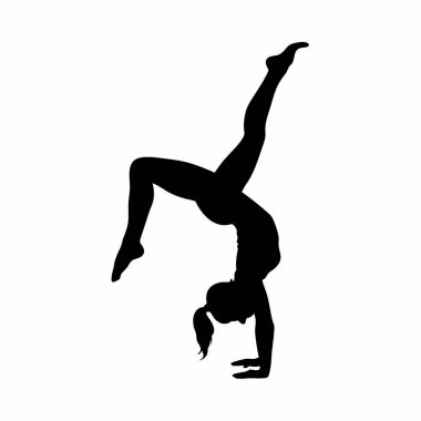 Kadın silueti jimnastik yapıyor..