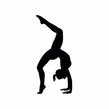 yoga poz siluet vektör tasarımı