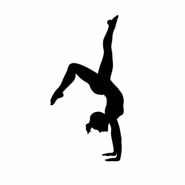 Yoga yapan bir kadın. vektör illüstrasyonu