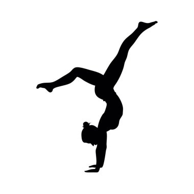 Jimnastik yapan bir kızın silüeti..