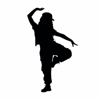 Beyaz arka planda bir kadının vektör silueti.