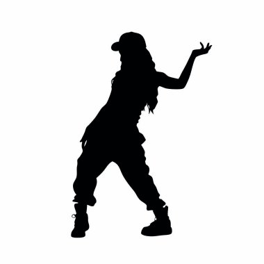 Beyaz arka planda bir kadının vektör silueti.