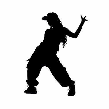 Hoplama dansındaki bir kadının vektör silueti.