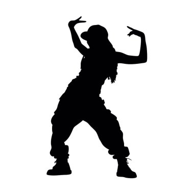 Dişi hip hop dansçısı silueti
