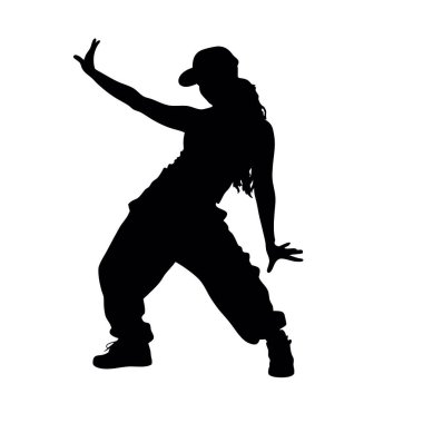 Vektör çizimi. Dans eden kız.