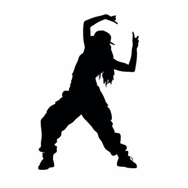 Hoplayıp dans eden bir kızın silueti.