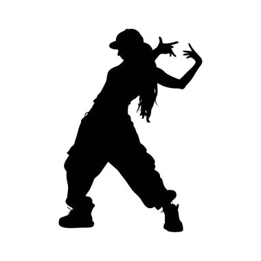 Beyaz arka planda kadın dansçı silueti