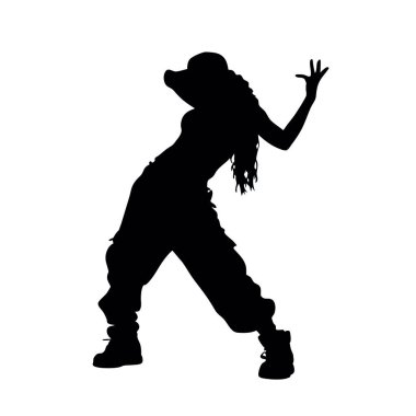 Beyaz arka planda bir kızın silueti.