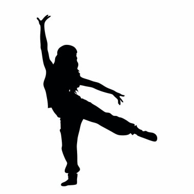 Kadın siyah bir zemin üzerine siluet vektör.