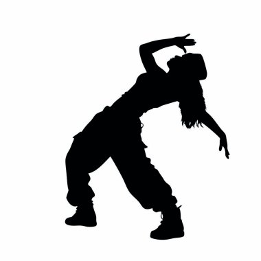 dans eden bir kızın vektör siluetleri