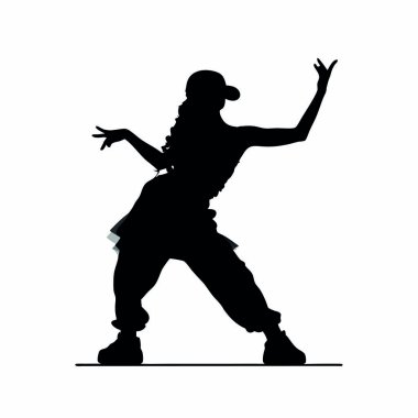 vektör siluet Dancer beyaz arka plan üzerinde.