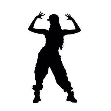 Bir kızın vektör silueti.