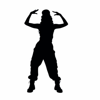 Beyaz arka planda bir kadının vektör silueti.