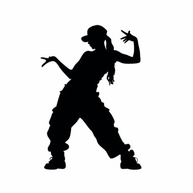 Siyah beyaz dansçı silueti