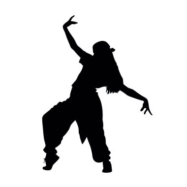 dans eden bir kadın. vektör çizim.