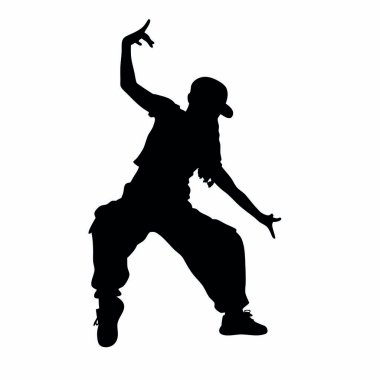 Hip hop dansçısı. vektör illüstrasyonu