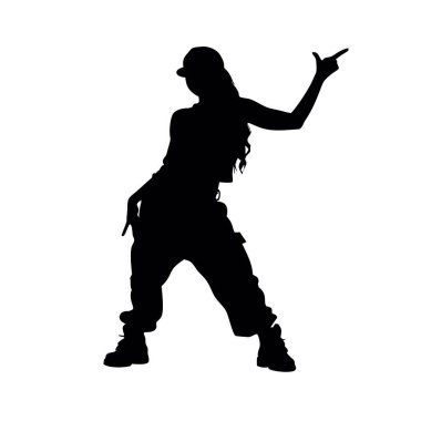 Dans eden bir kadının vektör silueti