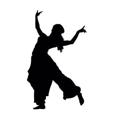 Beyaz arka planda bir kızın silueti