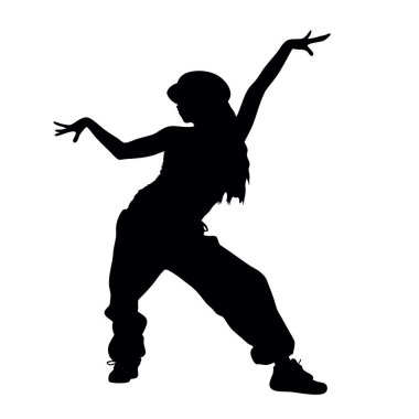 Beyaz arka planda dans eden kadın silueti