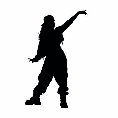 bir kızın beyaz zemin üzerine siluet vektör.