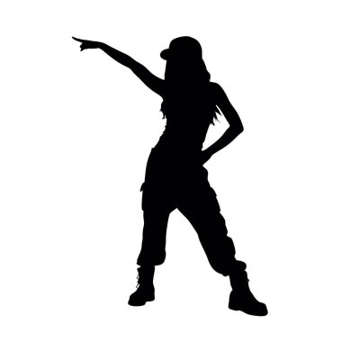 Beyaz arka planda bir kadının vektör silueti.