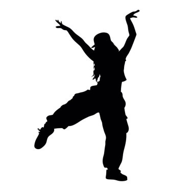 Dans eden kızın silueti