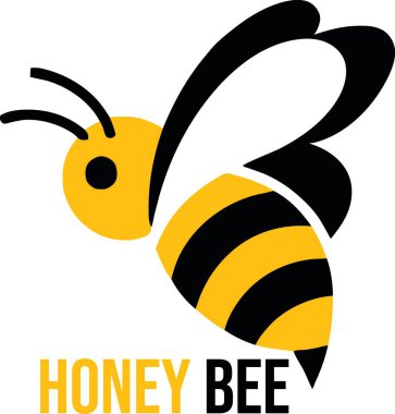 Uçan Bal Arısı logo vektör sanat çizimi beyaz arkaplan (1)