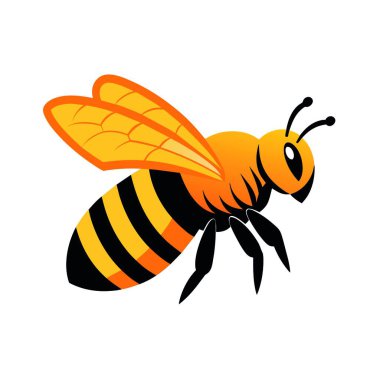 Uçan Bal Arısı logo vektör sanat çizimi beyaz arkaplan (5)