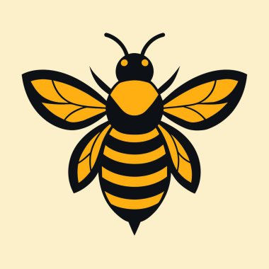 Uçan Bal Arısı logo vektör sanat çizimi beyaz arkaplan (6)