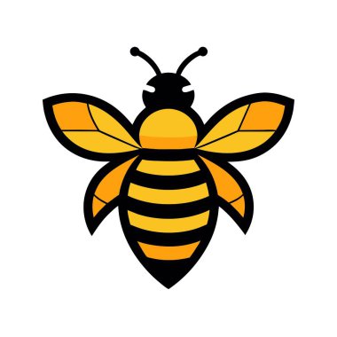 Uçan Bal Arısı logo vektör sanat çizimi beyaz arkaplan (7)