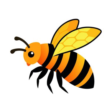 Uçan Bal Arısı logo vektör sanat illüstrasyonu beyaz arkaplan (20)
