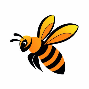 Uçan Bal Arısı logo vektör sanat çizimi beyaz arkaplan (21)