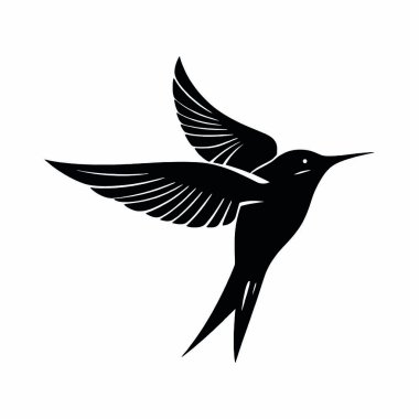Beyaz arkaplanda uçan kuş silueti