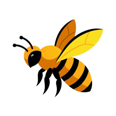 Uçan Bal Arısı logo vektör sanat çizimi beyaz arkaplan (19)