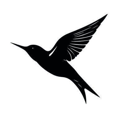 kuş silueti beyaz arkaplan vektöründe izole edildi