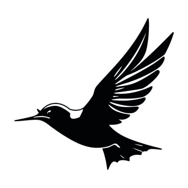 uçan bir sinek kuşu silüeti