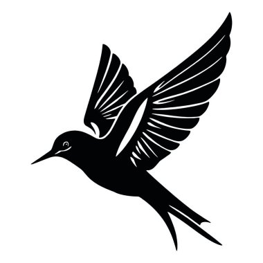 Kuşun arka planında bir kuşun vektör silueti.