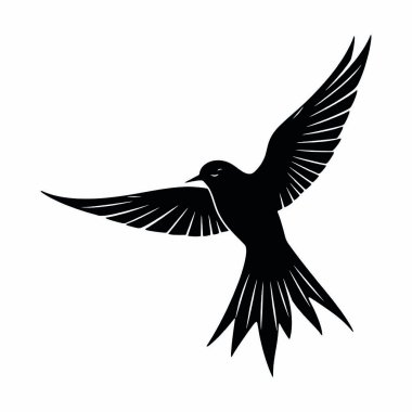 kuş siyah silueti izole edilmiş vektör