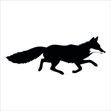 Beyaz arkaplanda çalışan bir tilki, vektör sanat illüstrasyonu, düz stil vektör sanat illüstrasyonu, beyaz resimli katı renk (8))