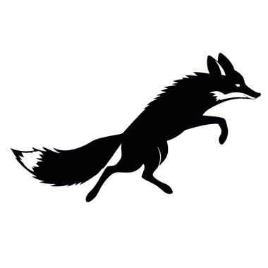 Beyaz arkaplanda çalışan bir tilki, vektör sanat illüstrasyonu, düz stil vektör sanat illüstrasyonu, beyaz resimli katı renk (5))