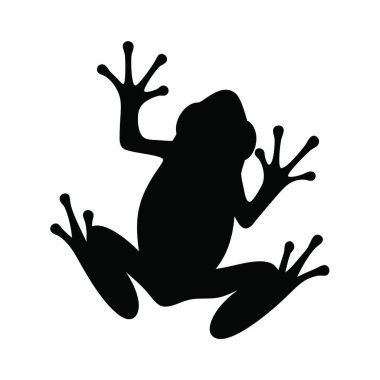 Siyah kurbağa ikonu. vektör illüstrasyonu