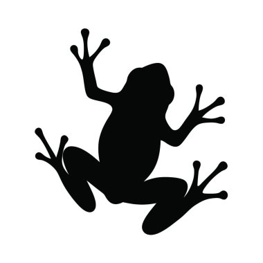 Beyaz arka planda kurbağa silueti. vektör illüstrasyonu.