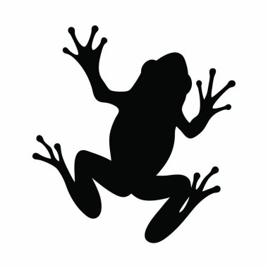 Silüet kurbağa. Vektör çizimi. siyah arkaplan