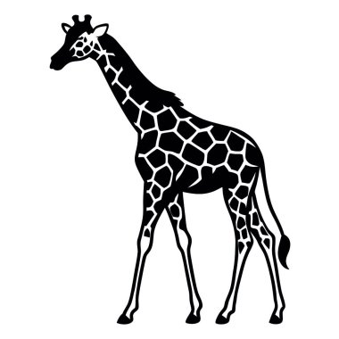 Zürafa silueti. vektör illüstrasyonu