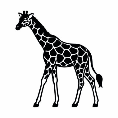 Zürafa silueti. vektör illüstrasyonu