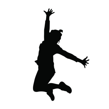 Beyaz arka planda dans eden kadın silueti