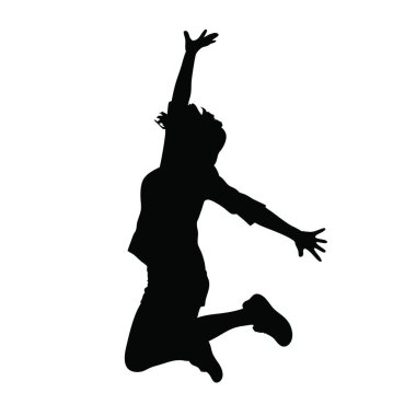 Zıplayan bir çocuğun silüeti.