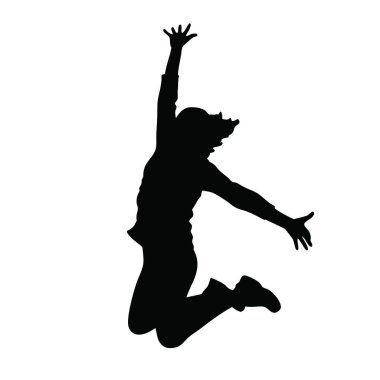 Beyaz arka planda bir kadının vektör silueti.